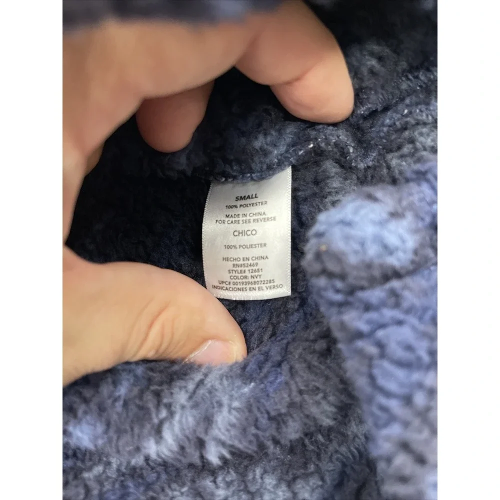 Alpine Sherpa Men's Blue Aztec Print Fuzzy Jacket‎ Size Small #C436